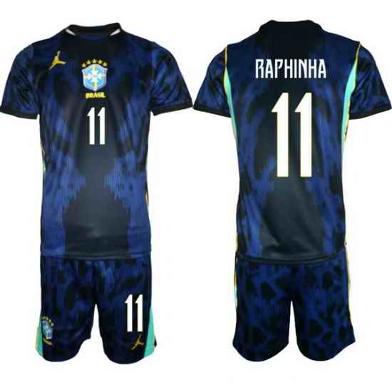 Youth Brazil 2026 FIFA World Cup Blue Away Soccer Jersey RAPHINHA #11